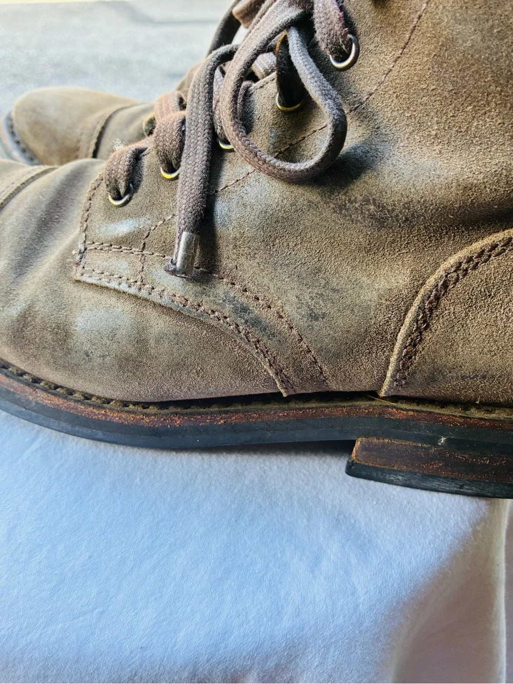 Thursday Boot Company Captain Dark Olive Suede Lace-Up Boots, Size 8